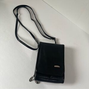 Black Leather Travelon crossbody belt bag